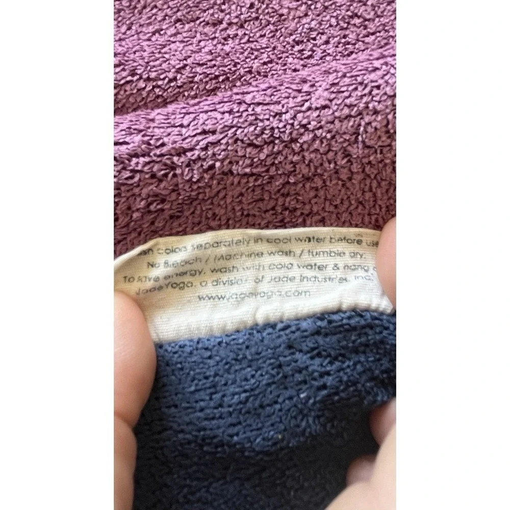 JadeYoga Microfiber Yoga 2 Towels Lot‎ Purple & Blue 23x74 EUC